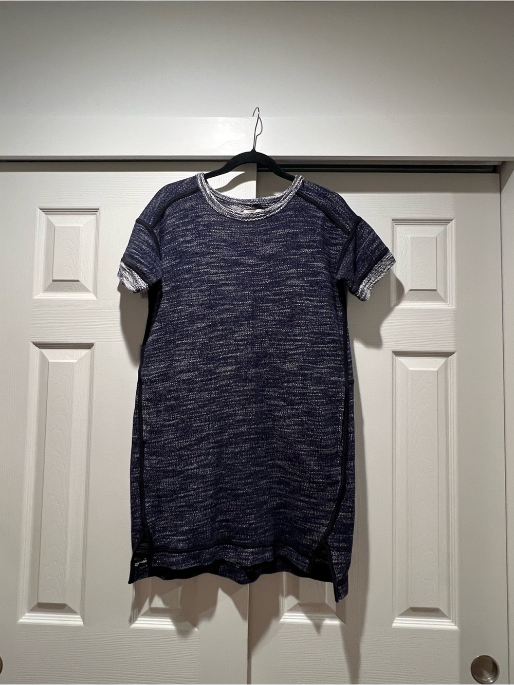 Madewell Navy Heather Short Sleeve Knit Dress